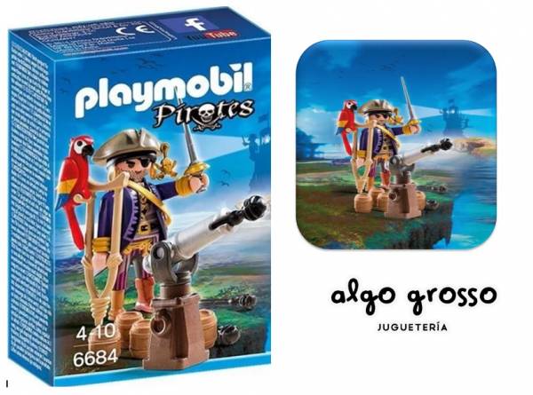 PLAYMOBIL PIRATES PIRATA CON CAÑON art.6684