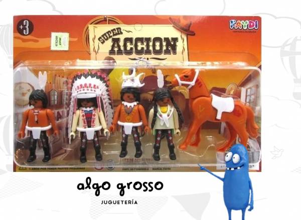 MUÑECOS X4 SUPER ACCION CON CABALLO art.FD9810 - Imagen 2