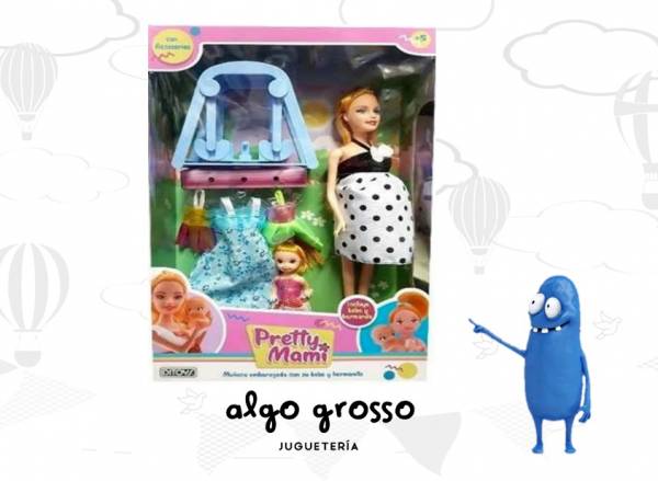 MUÑECA PRETTY MAMI EMBARAZADA CON ACCESORIOS art.2314