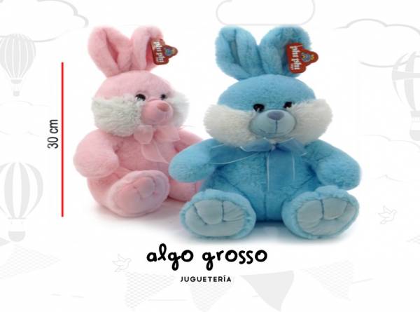 CONEJO SENTADO CON MOÑO PELUCHE art.9503