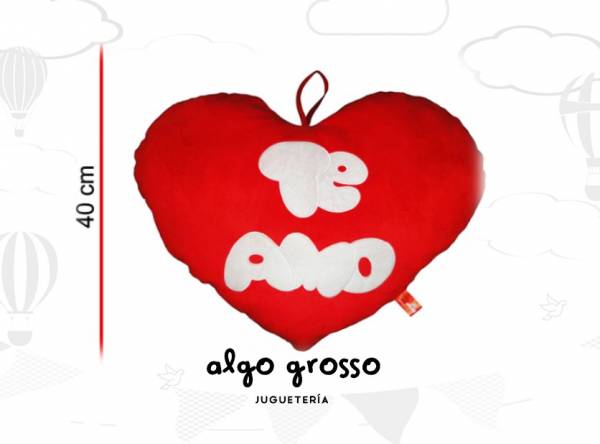 CORAZON ALMOHADON FRASE "TE AMO" 40CM art.2225