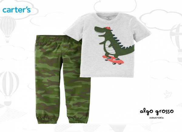 SET TALLE 9M - REMERA MANGA CORTA Y PANTALON art.229G844