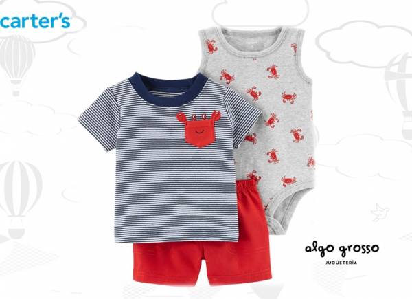 SET TALLE 9M SHORT BODY Y REMERITA RAYADA CANGREJO art.121I149