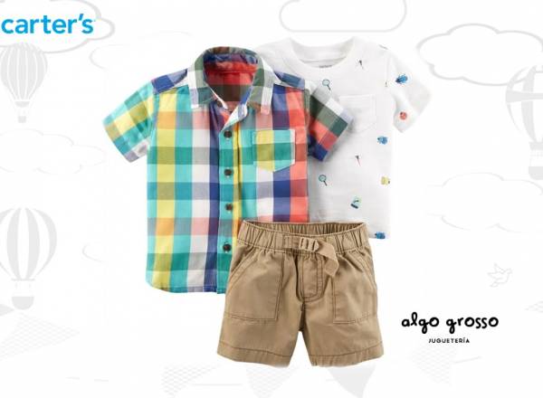 SET TALLE 9M - SHORT CAMISA Y REMERA art.127H028