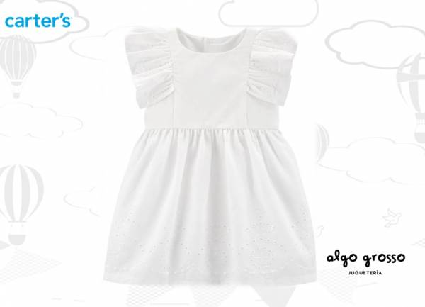 VESTIDO TALLE 18M CON OJALES VOLADOS art.16534410