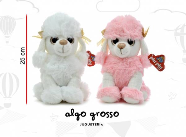 CANICHE PERRO PELUCHE SENTADO 25CM art.7995