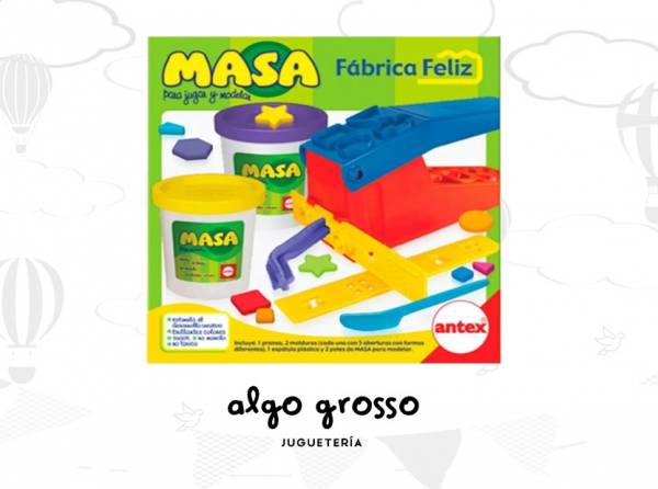 FABRICA FELIZ MASA 2 POTES CON MOLDES ANTEX art.60503