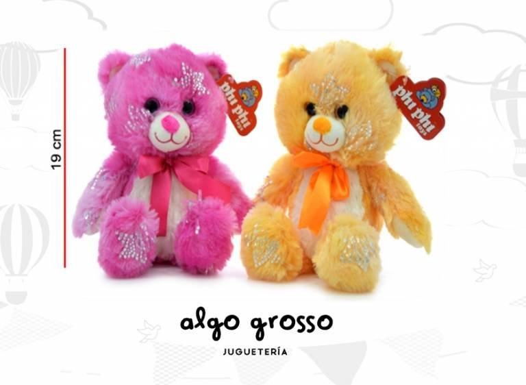 OSO CON MOÑO Y BRILLO PELUCHE art.4177 – Algo Grosso – Juguetería