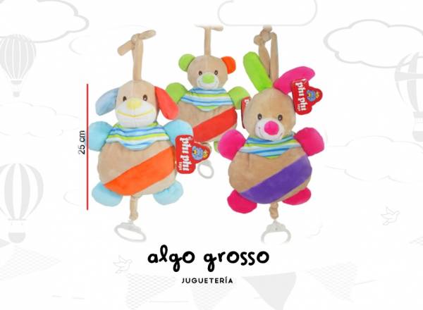 CUNERO MUSICAL ANIMAL SURTIDO PELUCHE art.2556