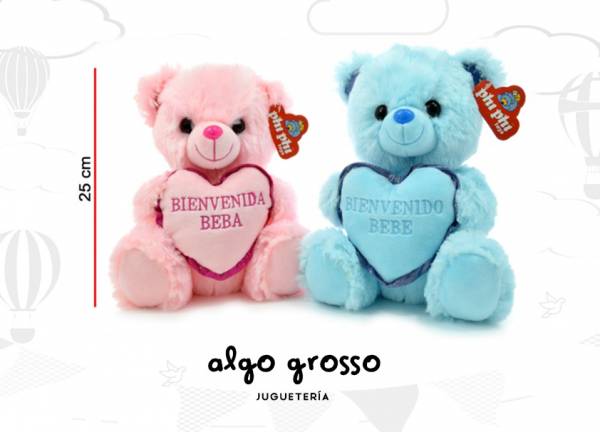OSO CON CORAZÓN BIENVENIDOS 25CM art.3916