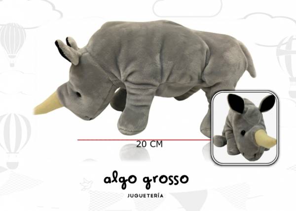 RINOCERONTE PARADO PELUCHE 20CM art.2528