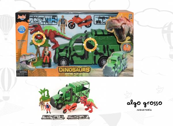 PLAYSET DINOSAURIOS 27 PIEZAS VEHÍCULOS CON SONIDO art.71306