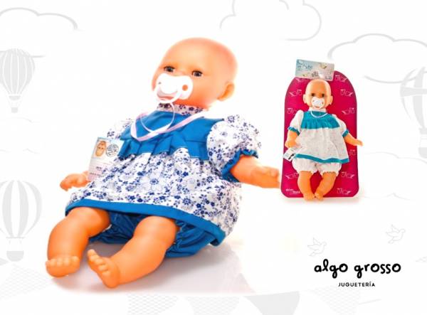 MI BEBE LLORA 50CM CON CHUPETE Y MAMADERA YOLY-BELL art.203
