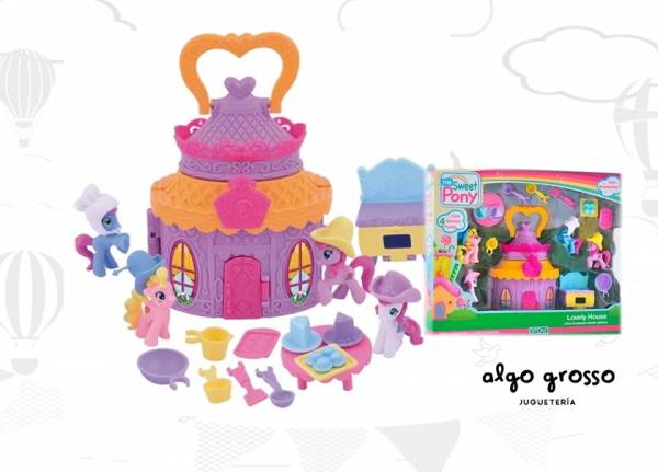 PONY x4 + CASTILLO CON ACCESORIOS LOVELY HORSE art.55510