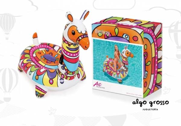 LLAMA COLCHONETA INFLABLE CON MANIJA BESTWAY art.41136