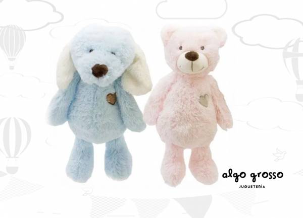 PELUCHE CON CASCABEL ROSA - CELESTE art.BC252