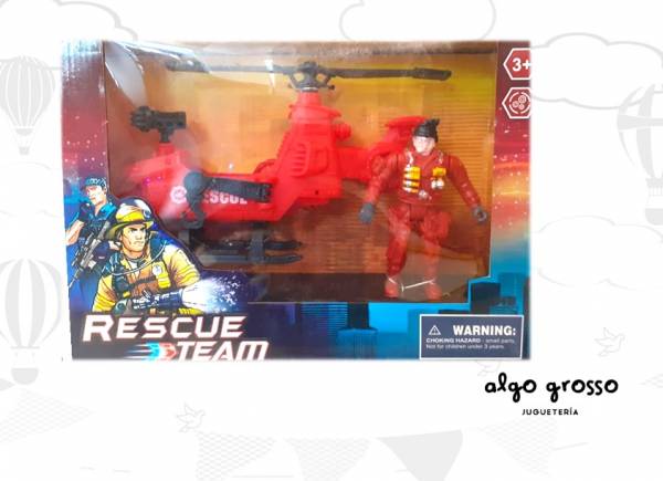 PLAYSET BOMBERO FIGURA + VEHÍCULO RESCUE TEAM art.BL3323