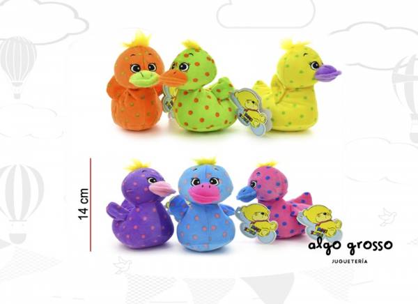 PATO COLORES PELUCHE A LUNARES art.B6149
