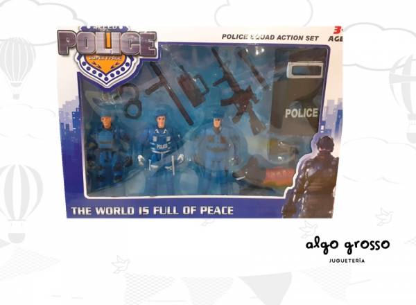 SET POLICIA - BOMBERO 3 FIGURAS + ACCESORIOS art.BL3415/14