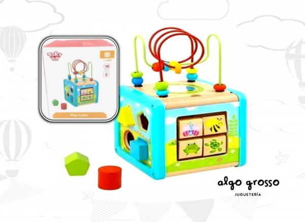 CUBO MULTI-JUEGO PRONO MADERA PLAY CUBE TOOKY TOY art.FT684