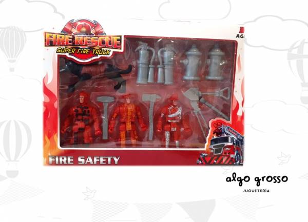 SET POLICIA - BOMBERO 3 FIGURAS + ACCESORIOS art.BL3415/14 - Imagen 2