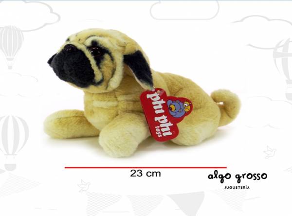 PELUCHE PERRO BULLDOG ECHADO 25CM art.8078