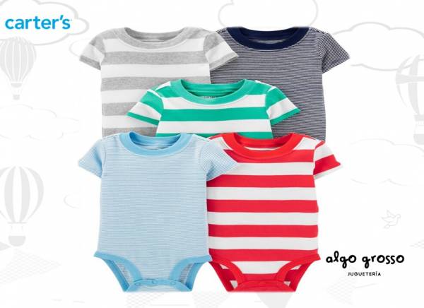 PACK 18M - 5 BODYS MANGA CORTA RAYAS art.1H356310