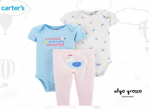 SET 3 PIEZAS TALLE 18M - BODYS Y PANTALÓN POLLITO art.1H464610
