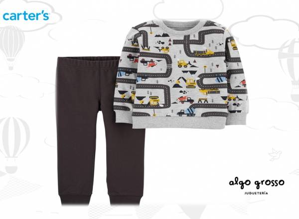 SET TALLE 4 AÑOS - 2 PIEZAS BUZO Y JOGGING CAMIÓN DE AUTOS art.2H359110