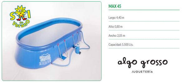PILETA MAX45 OVA INFLABLE Y CAÑOS + BOMBA FILTRANTE + BARREFONDO