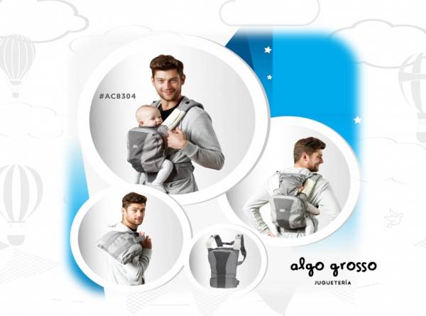 MOCHILA PORTA BEBE CON COBERTOR 3 POSICIONES art.AC8304