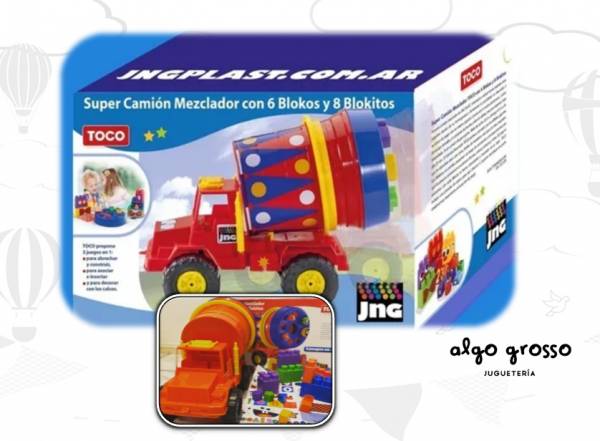 CAMION SUPER MEZCLADOR BRAVO TOCO 6 BLOKOS Y 8 BLOKITOS art.12128
