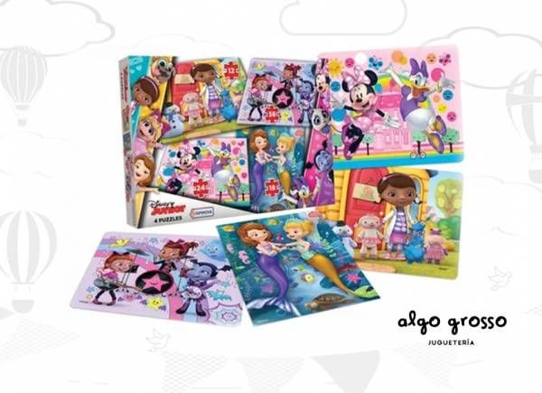 DISNEY JUNIOR 4 ROMPECABEZAS (12-18-24-36 PIEZAS) art.DJR01142