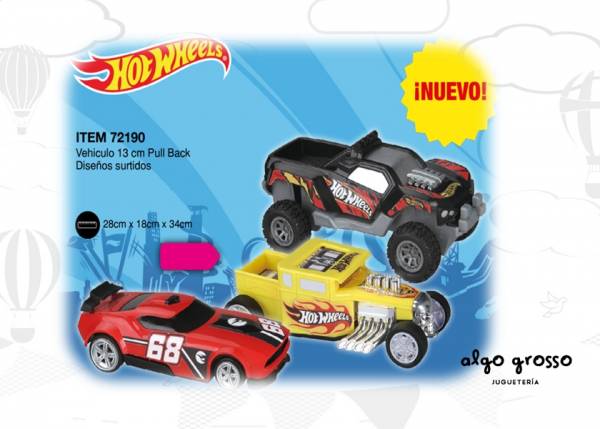 HOT WHEELS VEHICULO PULLBACK 13CM FAST RACER art.72190