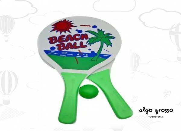 PALETA DE MADERA PLAYERA BEACH BALL CON PELOTA art.FD42723