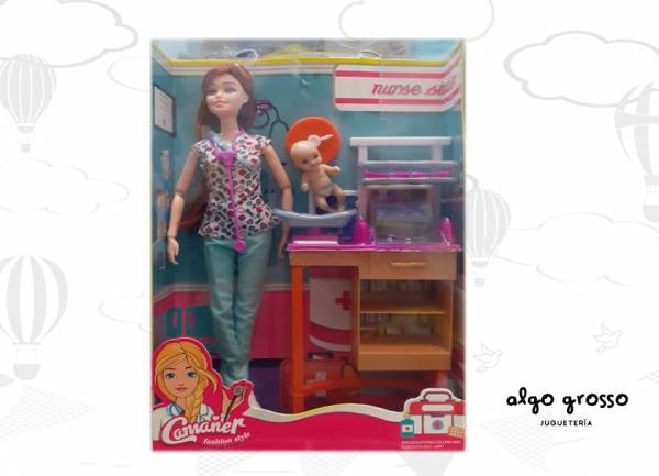 MUÑECA CAMANER 29CM PEDIATRA + BEBE art.6282