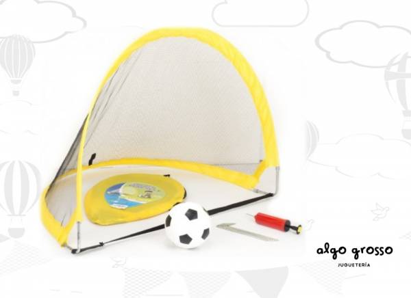 ARCOS DE FUTBOL PLEGABLES CON PELOTA + INFLADOR art.20009