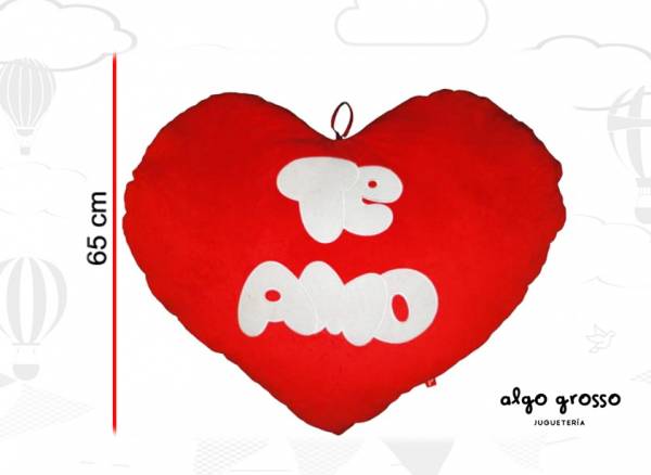 CORAZON ALMOHADON CON FRASE "TE AMO" 65CM art.2227