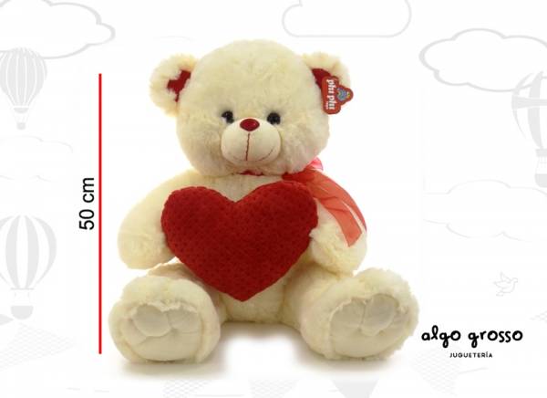 OSO SENTADO C/MOÑO Y CORAZON 50CM art.5726