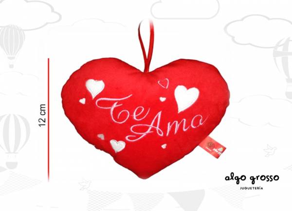 CORAZON PELUCHE PEQUEÑO CON FRASE 12CM art.2558