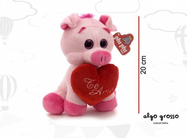 PELUCHE ANIMALES SURTIDOS CON CORAZON 20CM art.3829