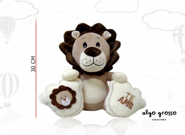 PELUCHE LEON SENTADO CON PATAS MARCADAS 30CM art.5310
