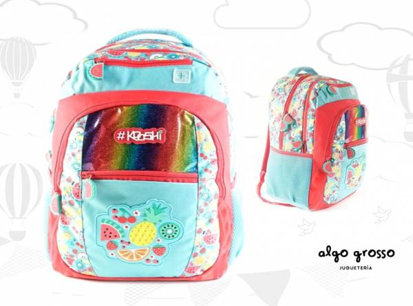 MOCHILA KOOSHI FRUTAS COLGANTE 17" 2 CIERRES art.91306