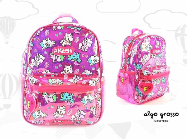 MOCHILA KOOSHI UNICORNIO COLGANTE 12" 1 CIERRE art.91331