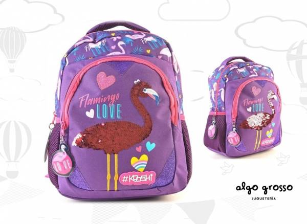 MOCHILA KOOSHI FLAMENCO COLGANTE 12" art.91336