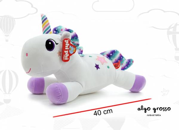 PELUCHE UNICORNIO ECHADO 45CM CON ESTRELLA art.8040