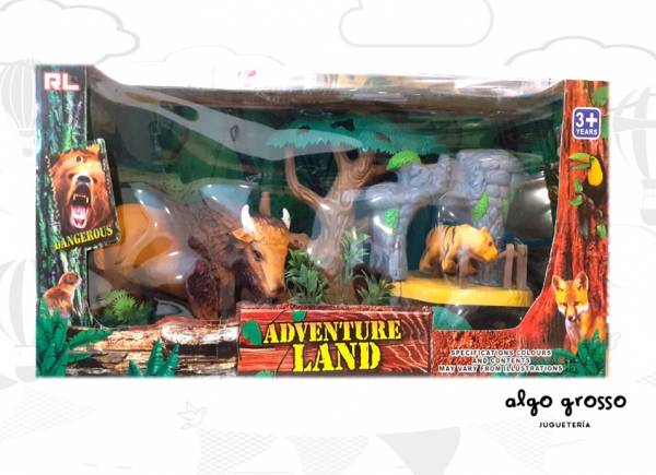 ANIMALES + ACCESORIOS ADVENTURE LAND art.1190
