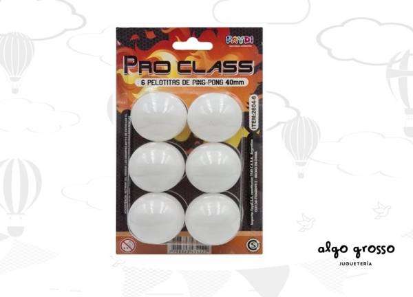 PELOTAS DE PING PONG 40MM SET X6 PRO CLASS art.FD400