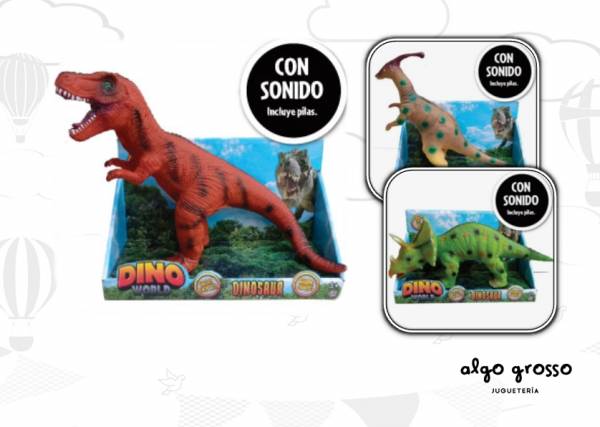DINOSAURIO DINO WORLD 30CM CON SONIDO art.1374182