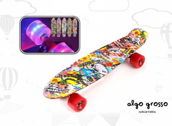 SKATE PENNY GRAFFITI CON LUZ LED art.XJ-6PRINT
